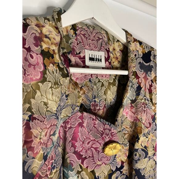 Vtg. Leslie Fay Floral Blazer SZ 8 - Picture 2 of 9